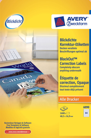 Blickdicht abdeckende Etiketten
