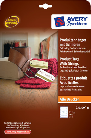 Produktanhänger mit Schnüren