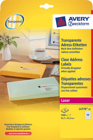 Transparente Etiketten, Laser