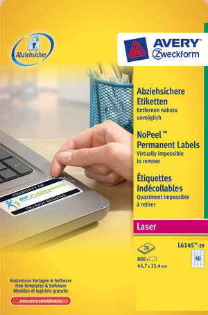 Abziehsichere Etiketten, manipulationssicher