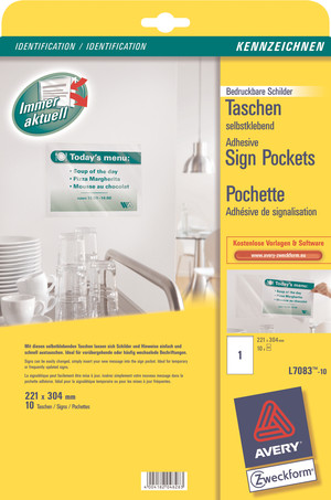 Selbstklebende Schilder-Taschen