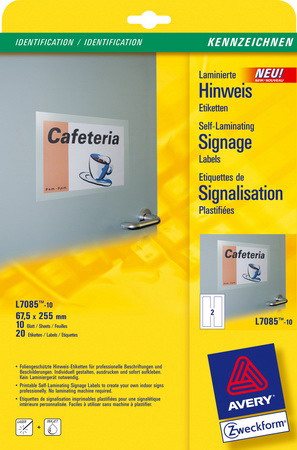 Selbstklebende Laminier-Schilder