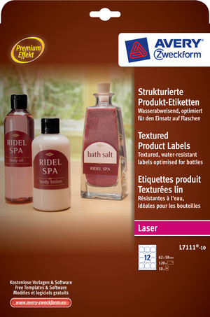 L7111-10 - Strukturierte Produkt-Etiketten 62x58mm