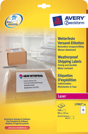 Wetterfeste Versand-Etiketten