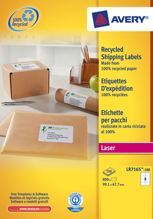 LR7165-100 - Avery Zweckform Recycling Etiketten 99,1x67,7 mm, 100 Bögen