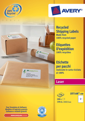LR7168-100 - Avery Zweckform Recycling Etiketten 199,6x143,5 mm, 100 Bögen
