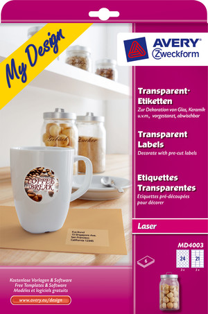 Kreativ-Etiketten-Set glasklar transparent