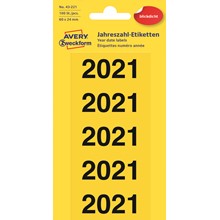 Avery Zweckform Jahreszahlen 2021, 60 x 24 mm, gelb