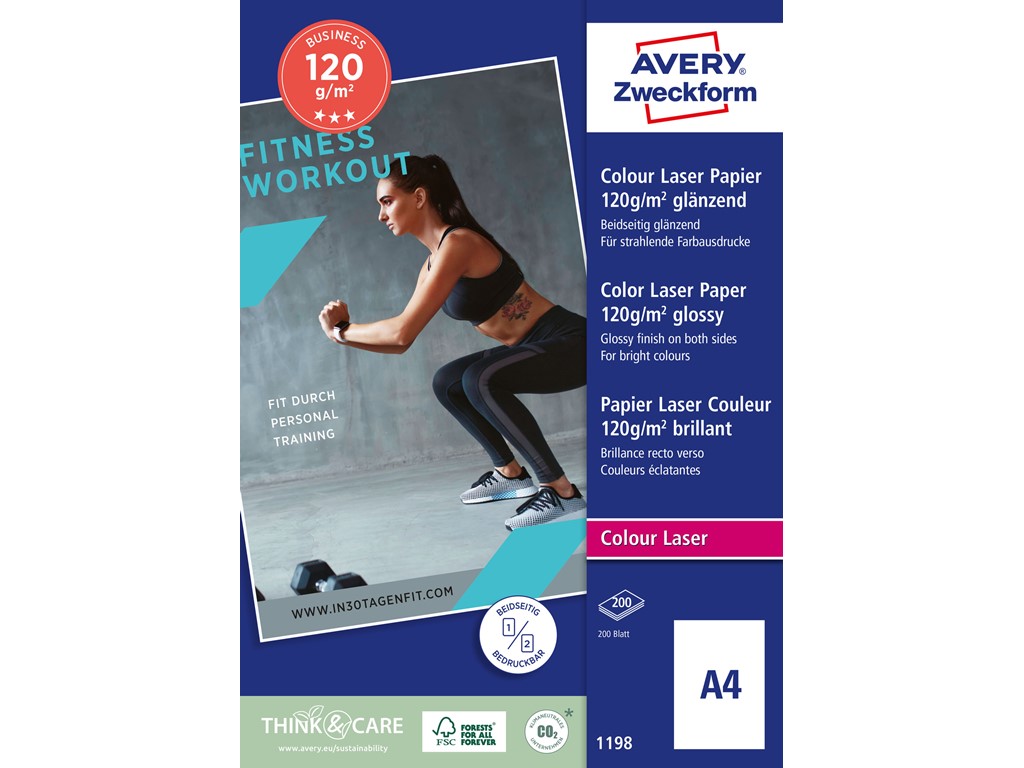 AVERY Zweckform CD-etiketten (A4, 117 mm, 100 vellen) wit ClassicSize, 200 st. 200 Stuk wit