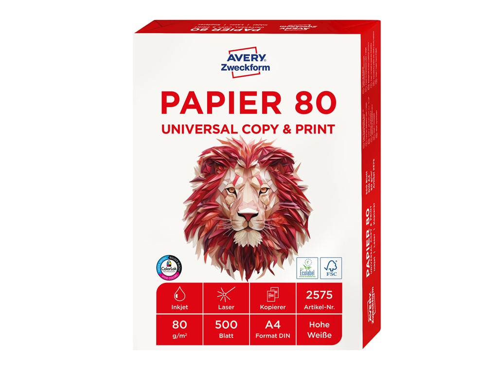 AVERY ZWECKFORM 2575 Druckerpapier 210 x 297 mm A4 500 Blatt