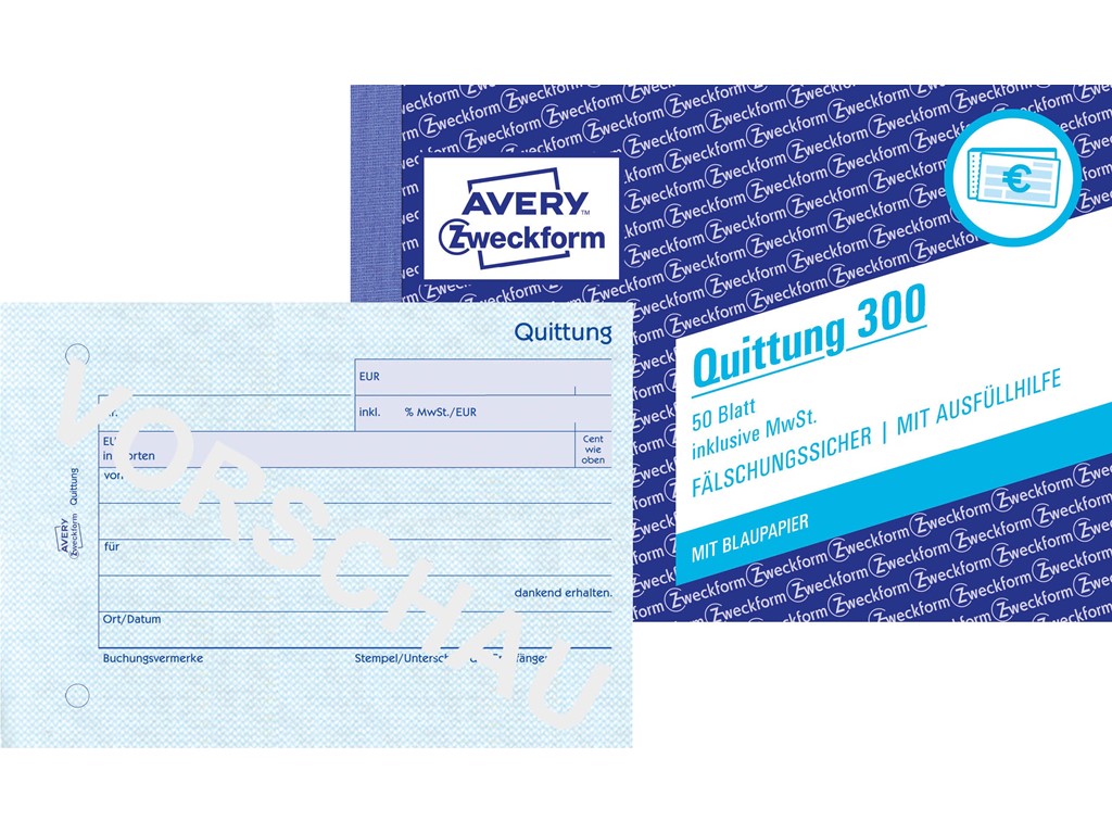 Avery Zweckform Quittung 1736 Selbstdurchschreibend A6, 2x40 Blatt - View #10