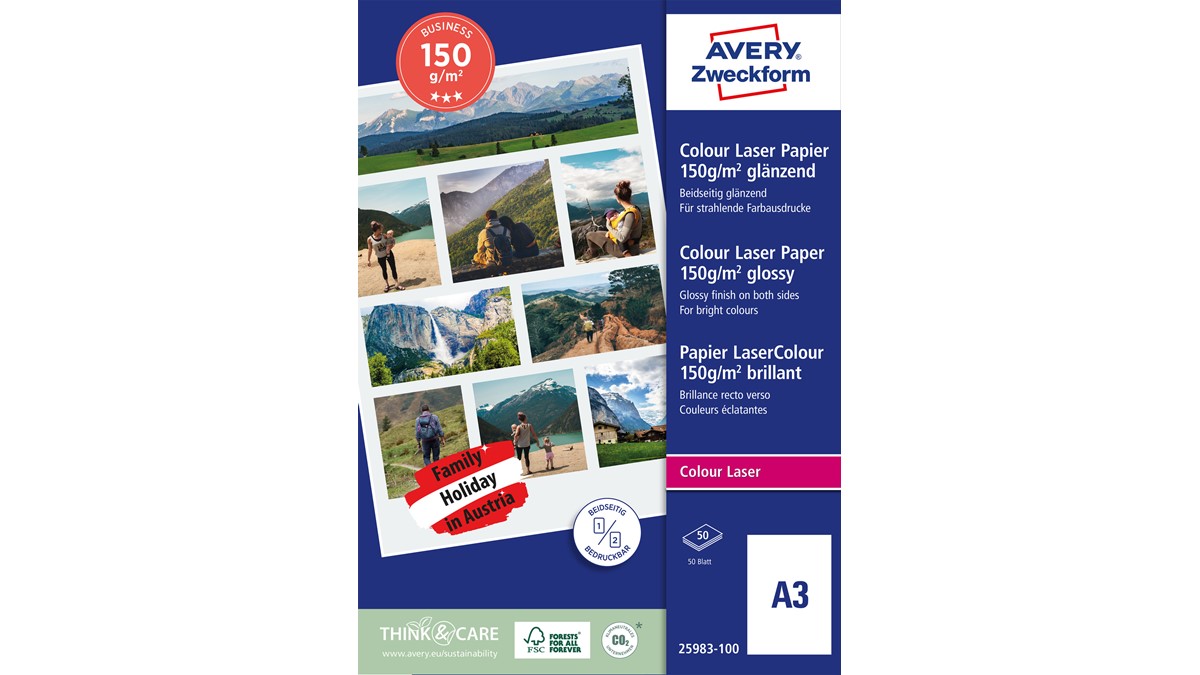 Avery-Zweckform Business 25983-100 Laserprintpapier DIN A3 150 g/m² 50