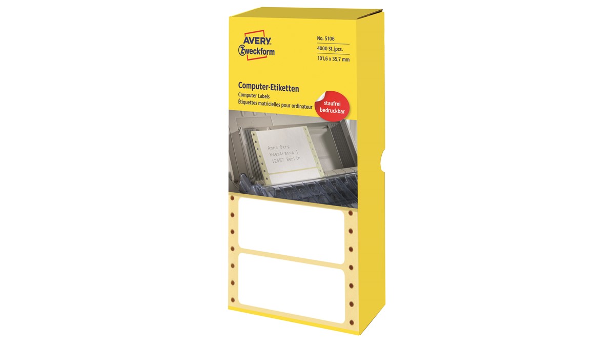 Avery Zweckform 5106 Computer Etiketten Endlos 101 6 X 35 7 Mm