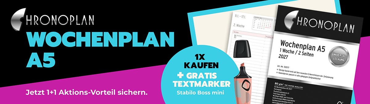 Chronoplan 2027 - Wochenplan mit Stabilo Boss