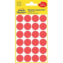 Avery Zweckform Markierungspunkte, 18 mm, 96 Etiketten, rot