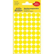 Avery Zweckform Markierungspunkte, 12 mm, 270 Etiketten, gelb
