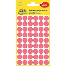 Avery Zweckform Markierungspunkte, 12 mm, 270 Etiketten, leuchtrot