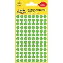 Avery Zweckform Markierungspunkte, 8 mm, 416 Etiketten, grün, wiederablösbar