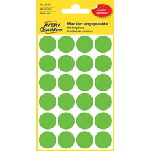 Avery Zweckform Markierungspunkte, 18 mm, 96 Etiketten, grün, wiederablösbar