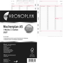 Chronoplan Wochenplan A5, 2027, Anordnung in Spalten