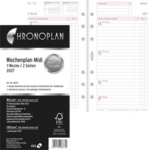 Chronoplan Wochenplan Midi, 2027, Anordnung in Zeilen