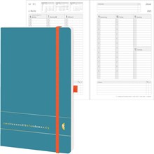 Chronoplan Buchkalender, Origins Edition, 2025, A5, petrol, Softcover, goldgeprägt