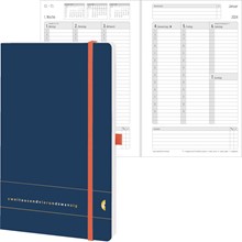 Chronoplan Chronobook Buchkalender 2024, ca. A5, Wochenplan, Deep Ocean Blue