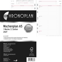Chronoplan Wochenplan A5, 2027, Anordnung in Zeilen