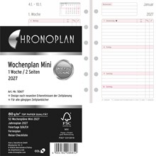 Chronoplan Wochenplan Mini, 2027, Anordnung in Zeilen