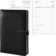 Chronoplan Chronobook Buchkalender 2024, ca. A6, Wochenplan, Business Edition