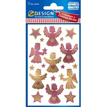 Z-Design Weihnachten Glamour Sticker, 3D Folie, Engel, rosé, gold