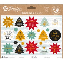 Z-Design Weihnachtssticker, Papier, Weihnachtswünsche, mehrfarbig, 2 Bogen