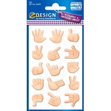 Z-Design Papier Sticker Emoticon Hand