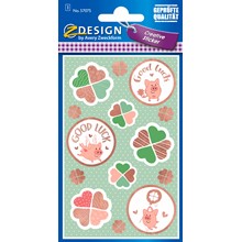Avery Zweckform Deko Sticker, Good Luck, 14 Aufkleber