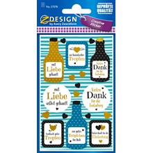 Avery Zweckform Deko Sticker, Mitbringsel, 18 Aufkleber