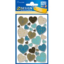 Z-Design Puffy Sticker, 3D Folie, Herzen, bunt