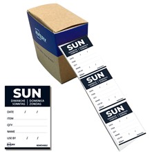 Avery Tages-Etiketten SUN Sonntag, 40 x 56 mm, 500 Etiketten / 1 Rolle, Schwarz