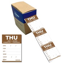 Avery Tages-Etiketten THU Donnerstag, 40 x 56 mm, 500 Etiketten / 1 Rolle, Braun