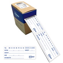 Avery Lebensmittel-Etiketten Probe-Etiketten , 98 x 40 mm, 300 Etiketten / 1 Rolle, Weiß