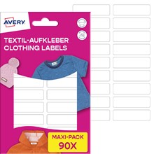 Avery Textil-Etiketten, Vinyl-Folie, weiß, Weiß, 13 x 45 mm