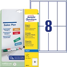 Avery Zweckform Magnetschilder  50x140 mm, 5 Bögen, mikroperforiert