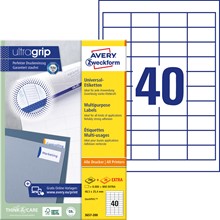 Avery Zweckform Etiketten 48,5x25,4 mm, 100 Bögen, mit ultragrip