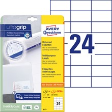 Avery Zweckform Universal-Etiketten, 70 x 37 mm, weiß, 25+5 Bögen, mit ultragrip
