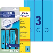 Avery Zweckform Ordner-Etiketten 61x297 mm, 20 Bögen, lang, blau, mit ultragrip