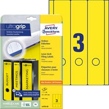 Avery Zweckform Ordner-Etiketten 61x297 mm, 20 Bögen, lang, gelb, mit ultragrip