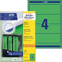 Avery Zweckform Ordner-Etiketten 192x61 mm, 100 Bögen, kurz, grün, mit ultragrip