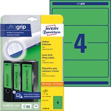 Avery Zweckform Ordner-Etiketten 192x61 mm, 20 Bögen, kurz, grün, mit ultragrip