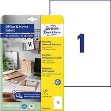 Avery Zweckform Recycling Etiketten 210x297 mm, 10 Bögen