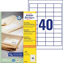Avery Zweckform Recycling Etiketten, 48,5 x 25,4 mm, 100 Bogen