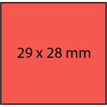 METO Etiketten für Preisauszeichner (29x28 mm, 3-zeilig, 3.500 Stück, permanent haftend) 5 Rollen à 700 Stück, fluor rot